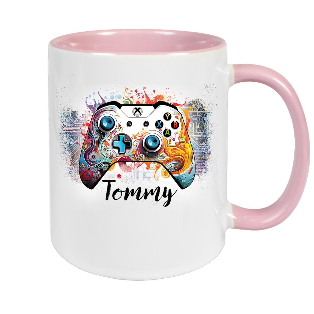Tasse Gamer 2 Wunschname Keramik Kinderbecher personalisiert versch. Farben
