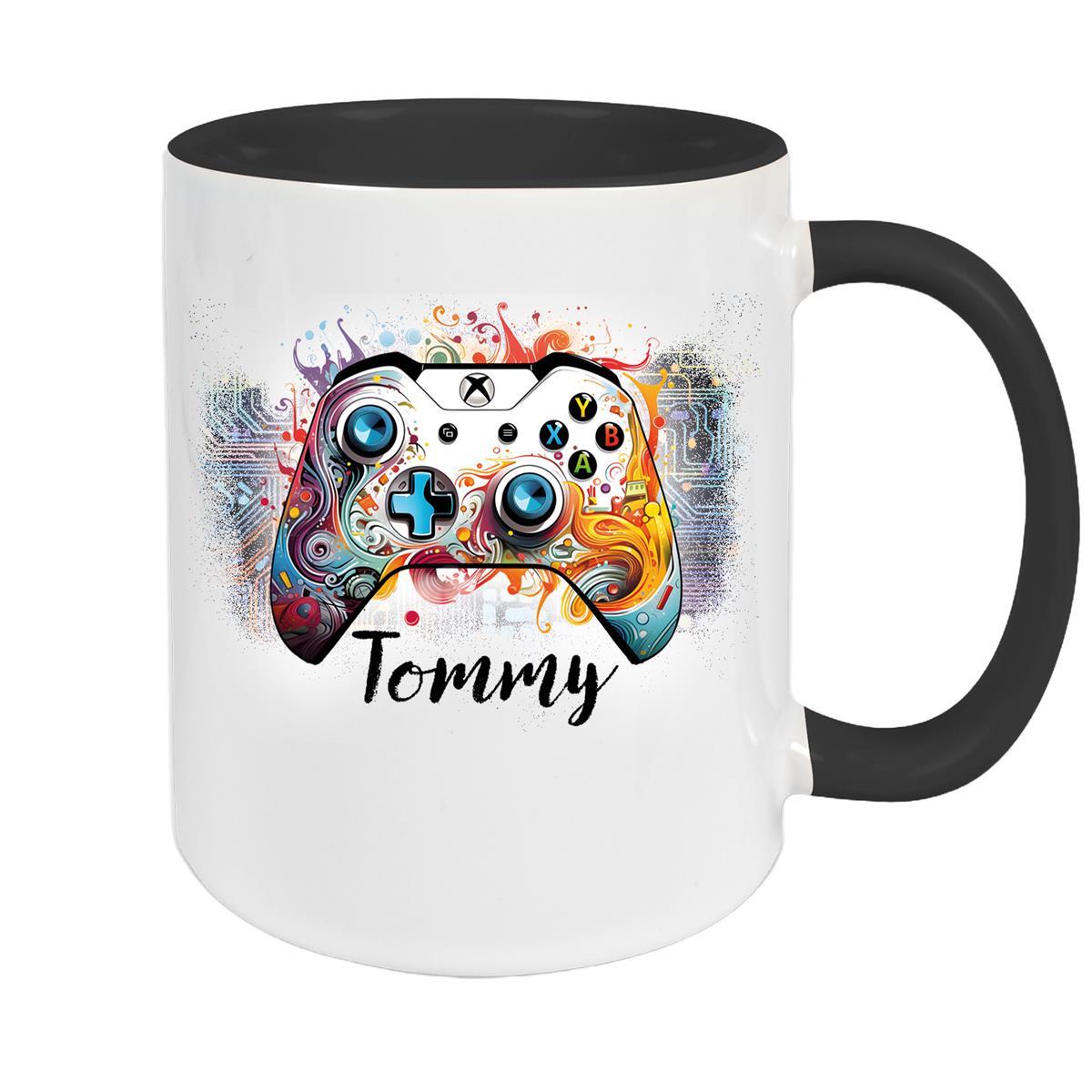 Tasse Gamer 2 Wunschname Keramik Kinderbecher personalisiert versch. Farben