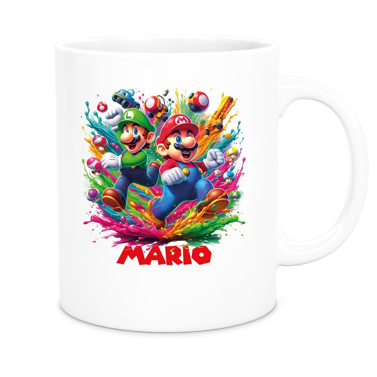 MUCKKI-PRO:b5596736cda3bc95b52a7584992f3d06df858fceb42f7a03164c7c1691e81d50:Tasse Wunschname Super-Mario 6 Keramik Kinderbecher personalisiert versch. Farben