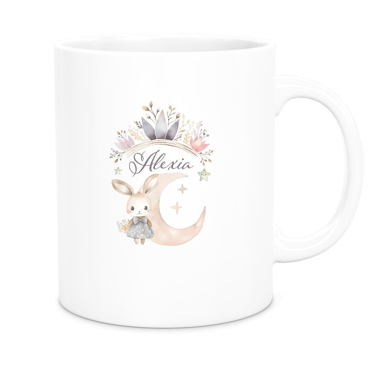 MUCKKI-PRO:08badbba05a7874b81451abf1e1c20e94d319e04e4eea379d6c7b6ef67cf3ae4:Tasse Hase Wunschname Keramik Kinderbecher Personalisiert versch. Farben