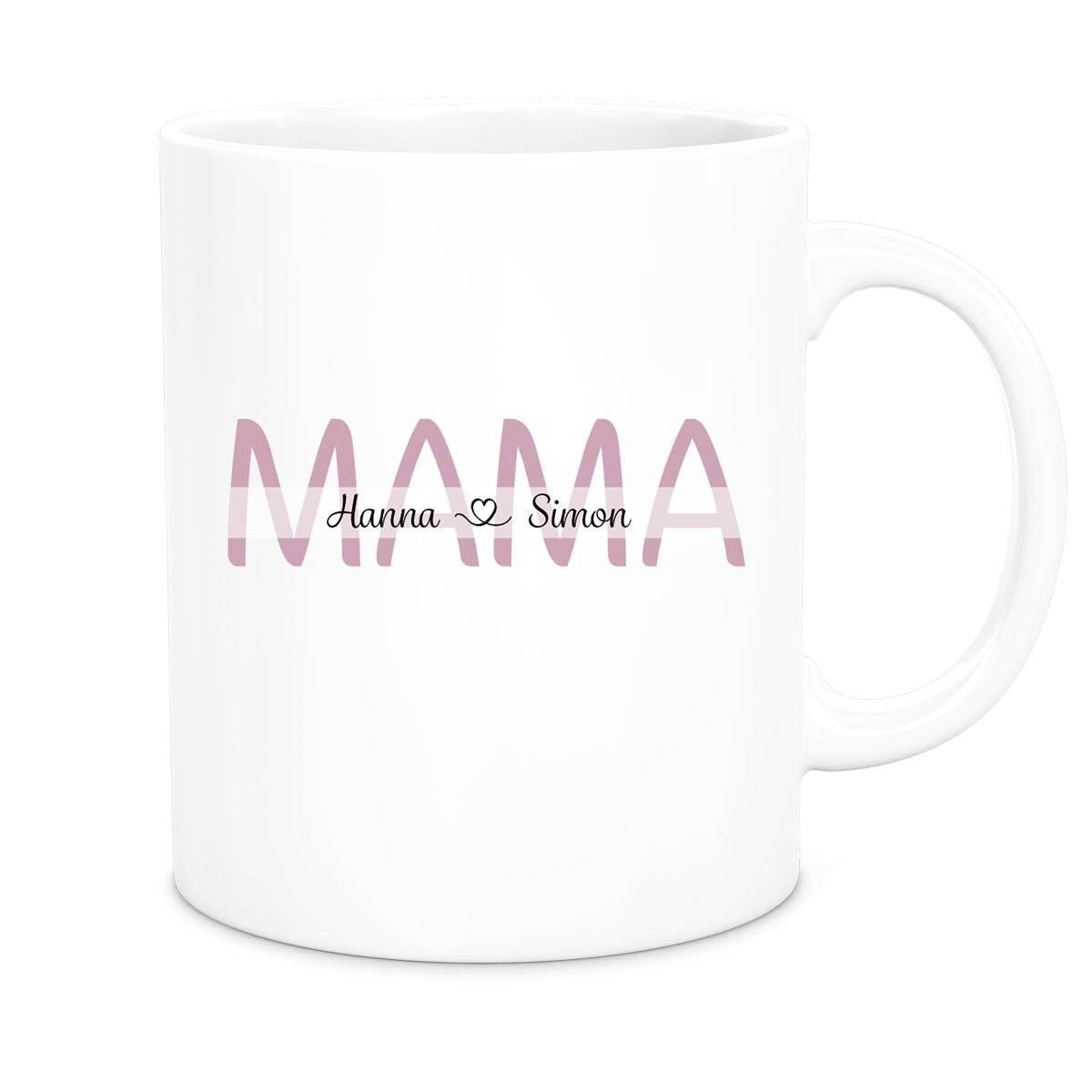MUCKKI-PRO:f8ceaab95b4374bf77af98e7e96f1518d7530cb15fef610abe428afd8c042605:Tasse Muttertag 1 Wunschnamen Keramik Personalisiert versch. Farben