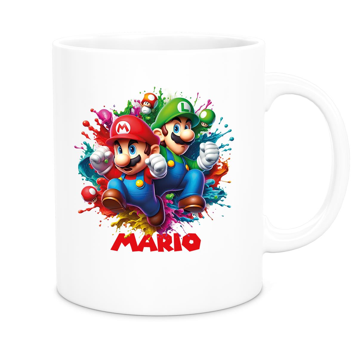 MUCKKI-PRO:92882c2db794f0ee59ba55be697916c3d7d49d573cdf8f1bb8c4433514f7e36c:Tasse Wunschname Super-Mario 3 Keramik Kinderbecher personalisiert versch. Farben