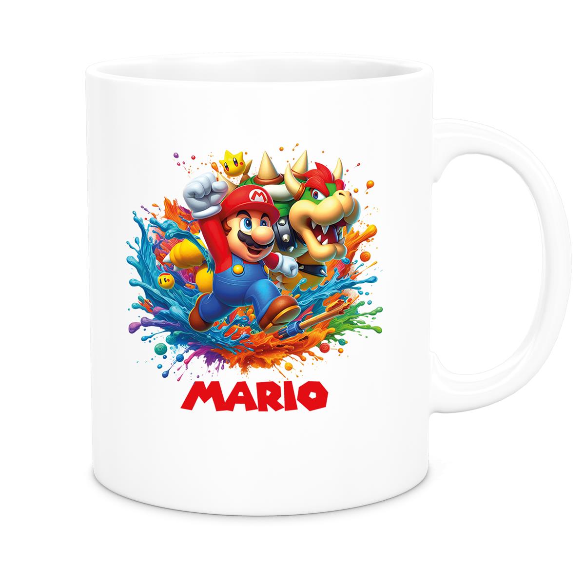 MUCKKI-PRO:b905ee540fb4b38c5eca35212d3df3f68349ae541240963cf26ebfd1b86976e5:Tasse Wunschname Super-Mario 5 Keramik Kinderbecher personalisiert versch. Farben