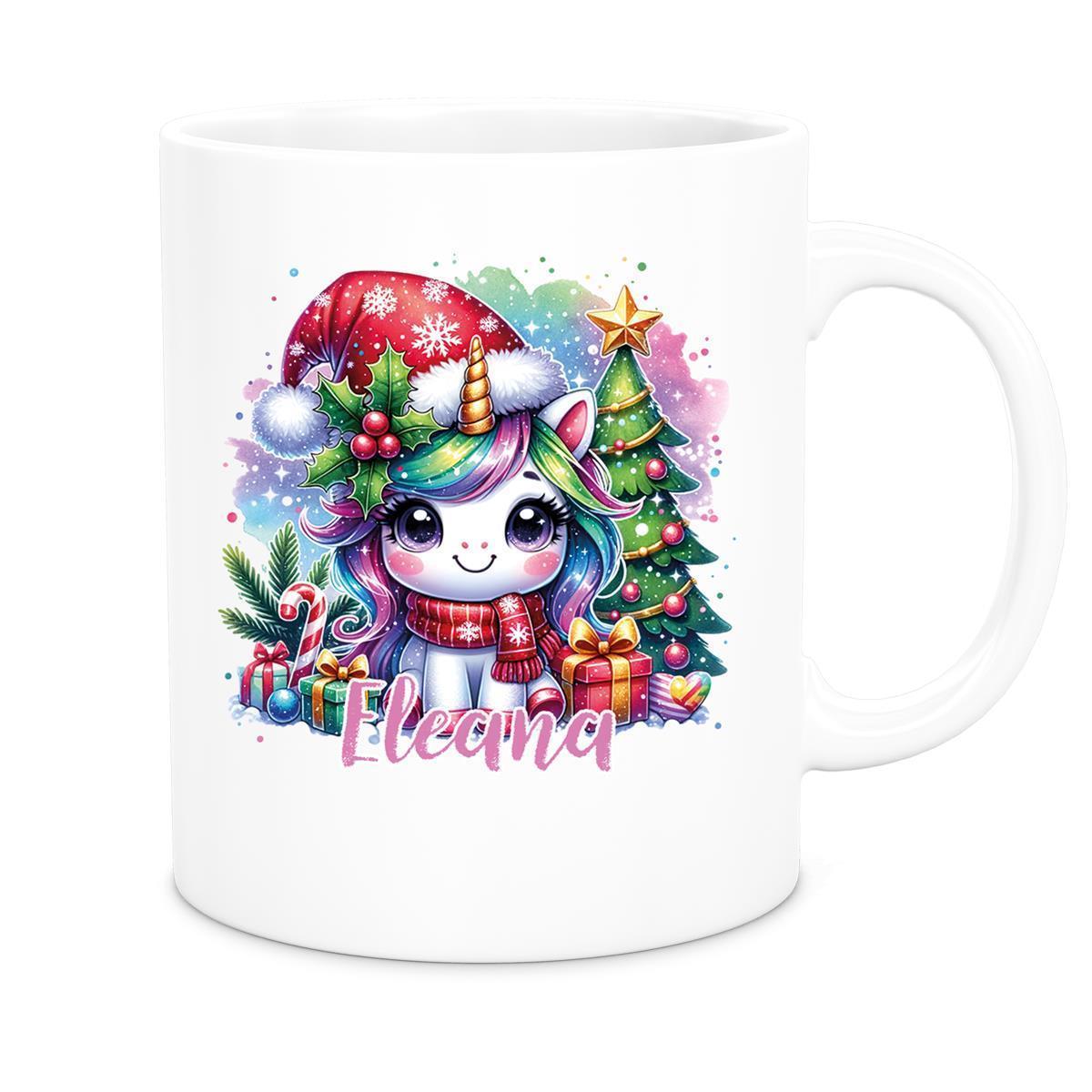 MUCKKI-PRO:4f4ba04d6912a1c1844fb663ded47a2dbcf819201a54748f1fe197a2256eb8d7:Tasse Wunschname Weihnachten Einhorn 1 Keramik Kinderbecher versch. Farben
