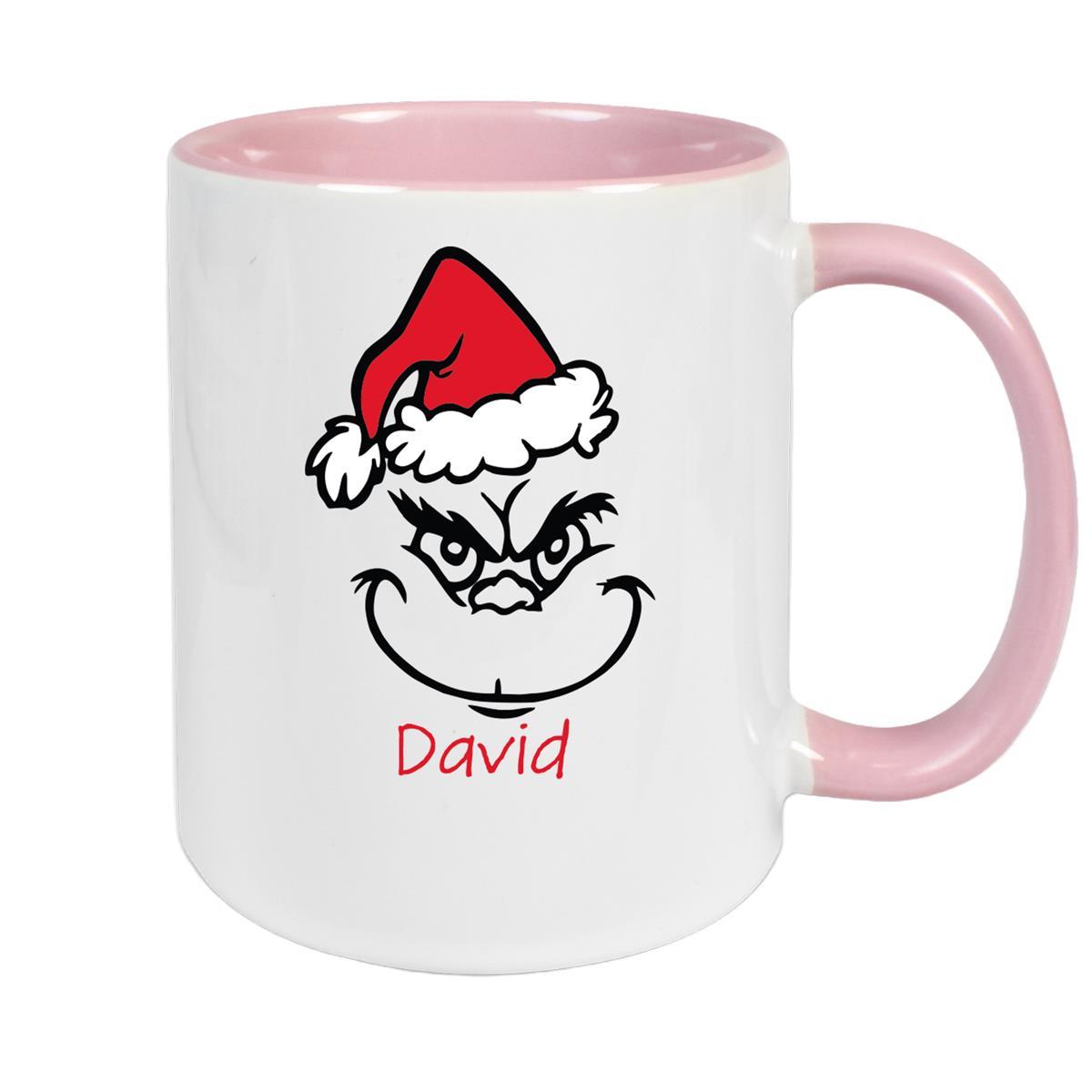 MUCKKI-PRO:d7c9185acbd1d29b40dbf554feb1b77f0941b8d7f244d4c331e6c28ea22580f5:Tasse Wunschname Weihnachten Grinch 11 Keramik Kinderbecher – Altrosa