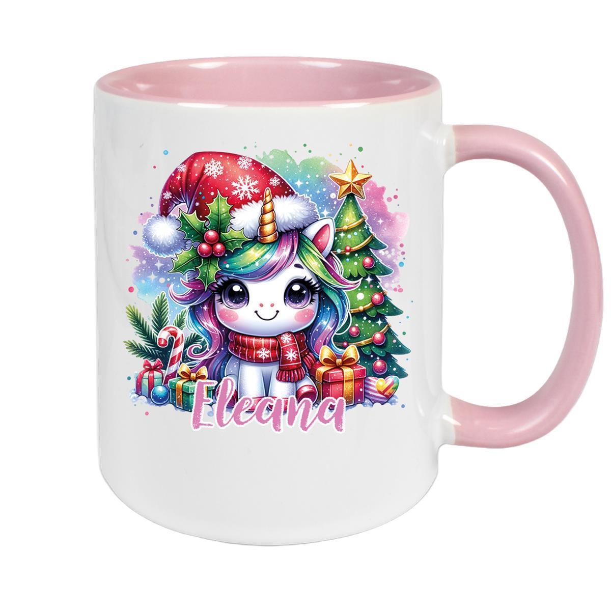 MUCKKI-PRO:0f56faaa78eb62a7c9d5e0dd40958d62cb16bdb6c5b8e16828ddb7a05760a63c:Tasse Wunschname Weihnachten Einhorn 1 Keramik Kinderbecher – Altrosa