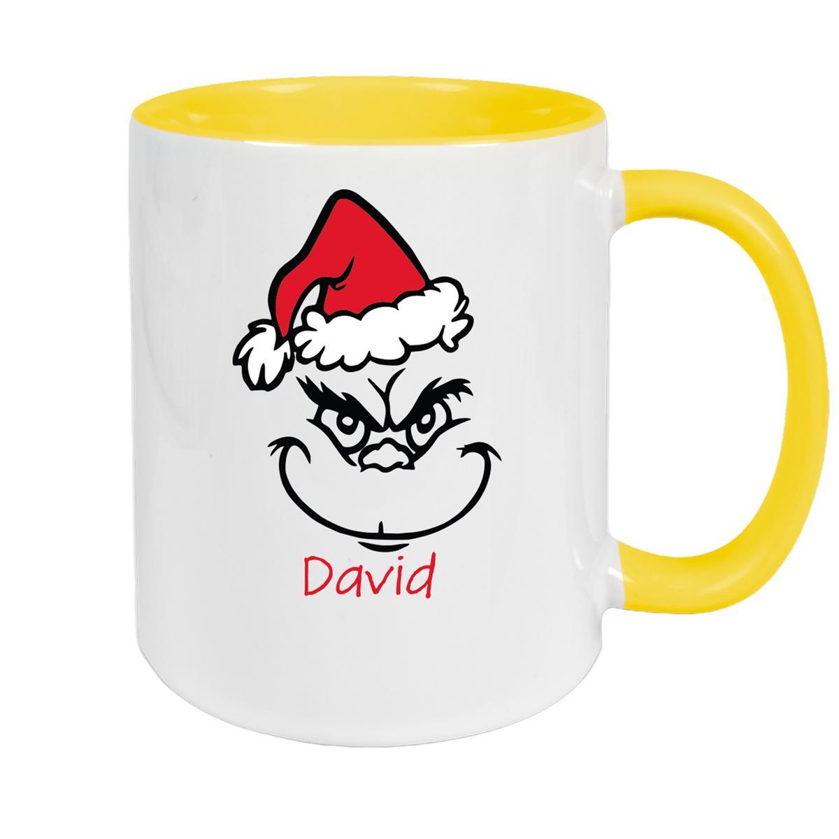 MUCKKI-PRO:b5622d46eec9263a2e83bb824839c0f7fbe1e9e872031907abc2fd33e5e70374:Tasse Wunschname Weihnachten Grinch 11 Keramik Kinderbecher – Gelb