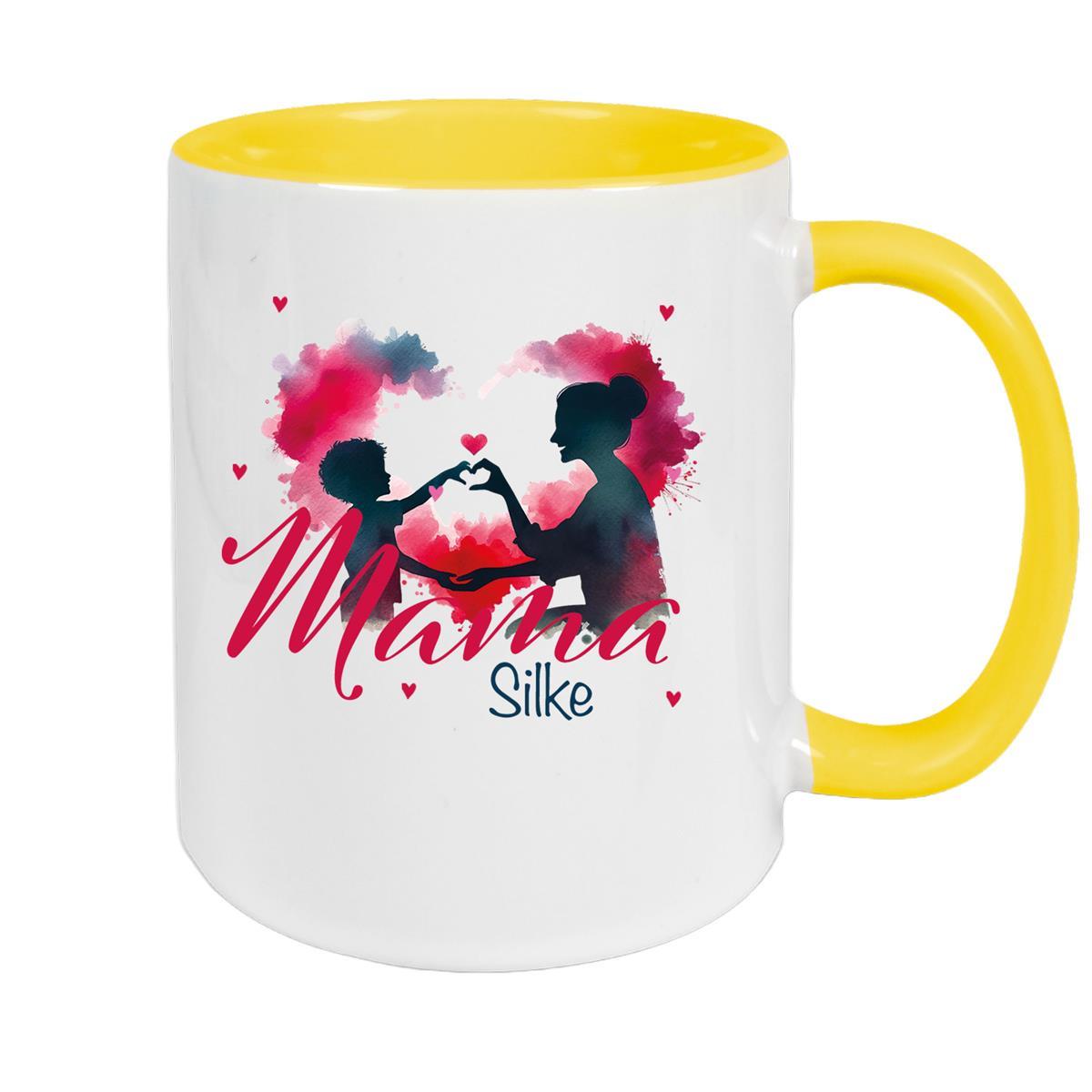 MUCKKI-PRO:e83b10b0c0b0bdd6e4ff41ef92e39d9c641640221ca6769cba96e67c5529bdf8:Tasse Muttertag 12 Wunschnamen Keramik Personalisiert – Gelb