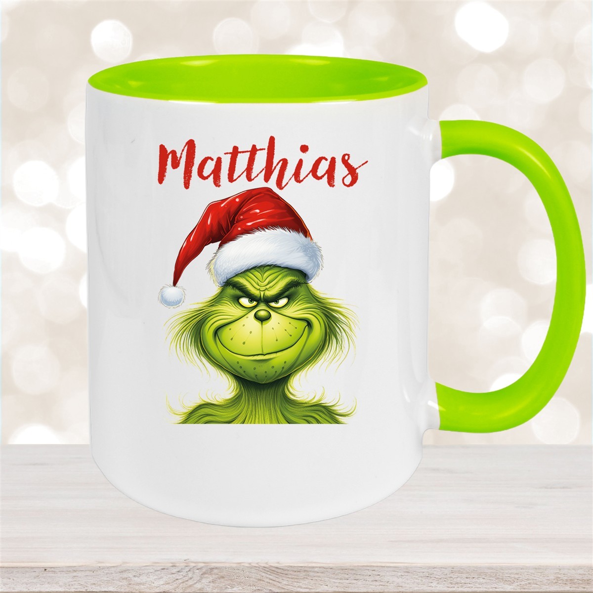 Tasse Wunschname Weihnachten Grinch #3 Keramik Kinderbecher versch. Farben