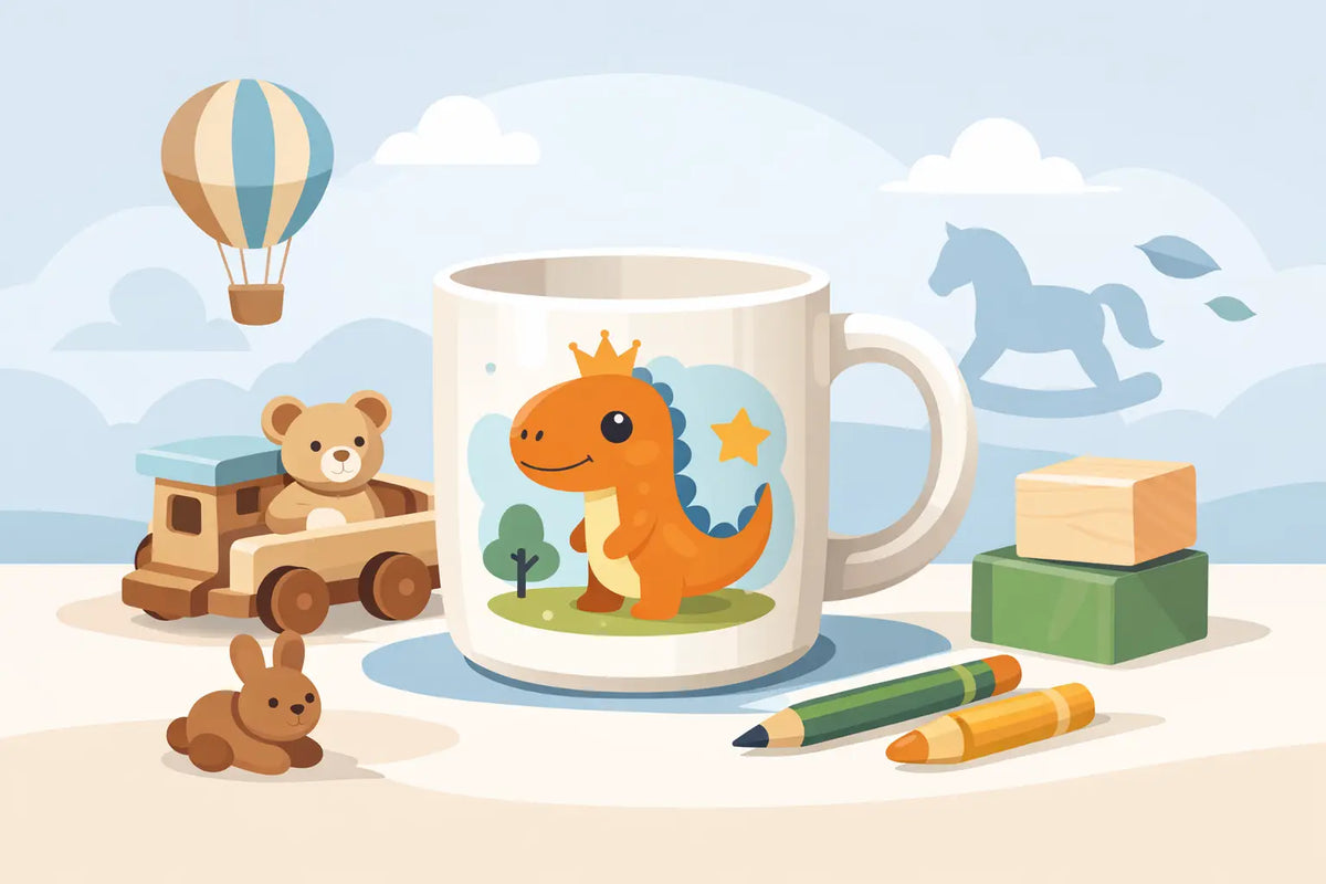 Keramiktasse mit Namen fürs Kind wählen