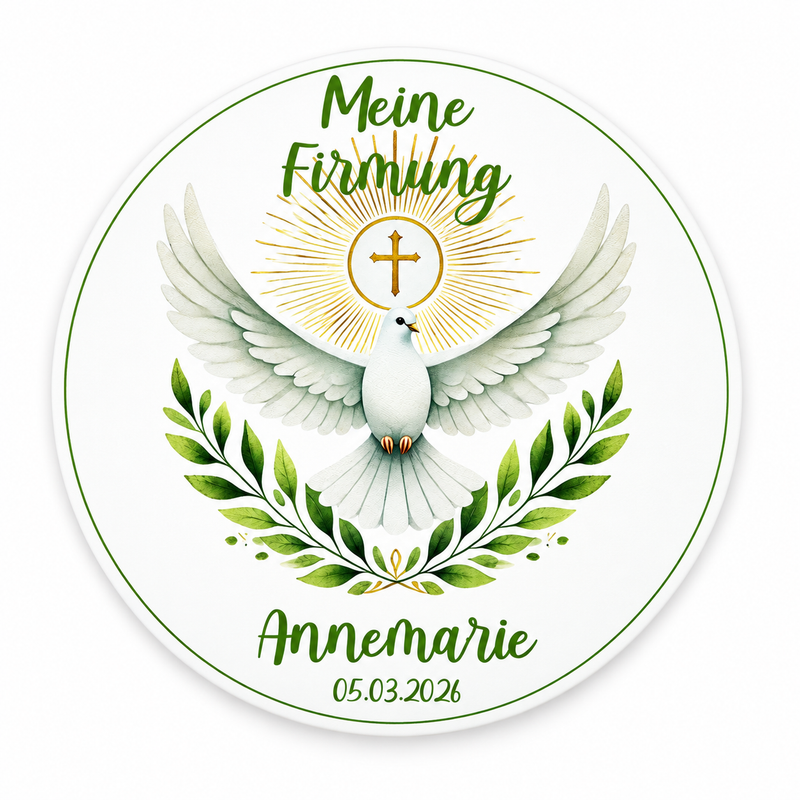Tortenaufleger Firmung Heiliger Geist 1 Name & Datum (20cm)