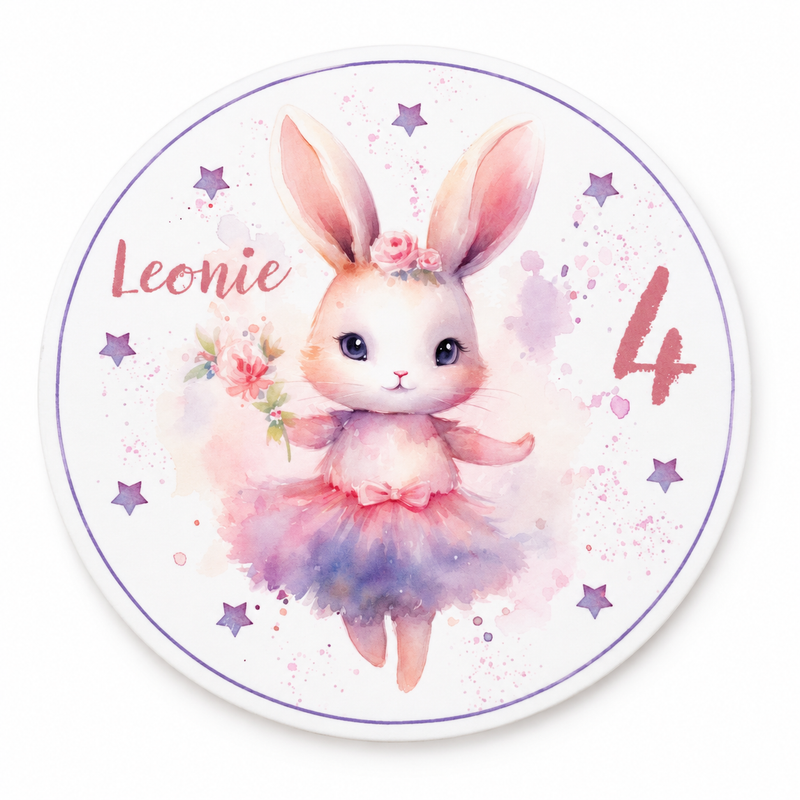 Tortenaufleger Geburtstag Hase 2 Name & Zahl (20cm)