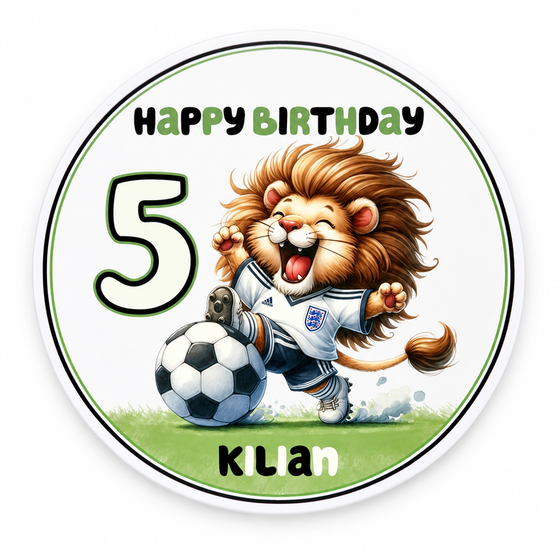 Tortenaufleger Geburtstag Fußball 12 Personalisiert Name & Zahl (20cm) Fondant Papier