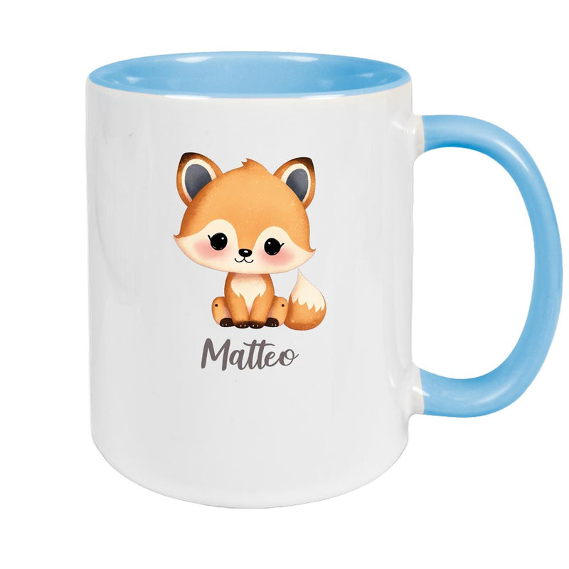 Tasse Wunschname Fuchs 1 Keramik Kinderbecher versch. Farben