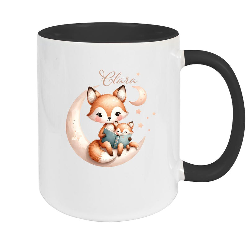Tasse Wunschname Fuchs 2 Keramik Kinderbecher versch. Farben