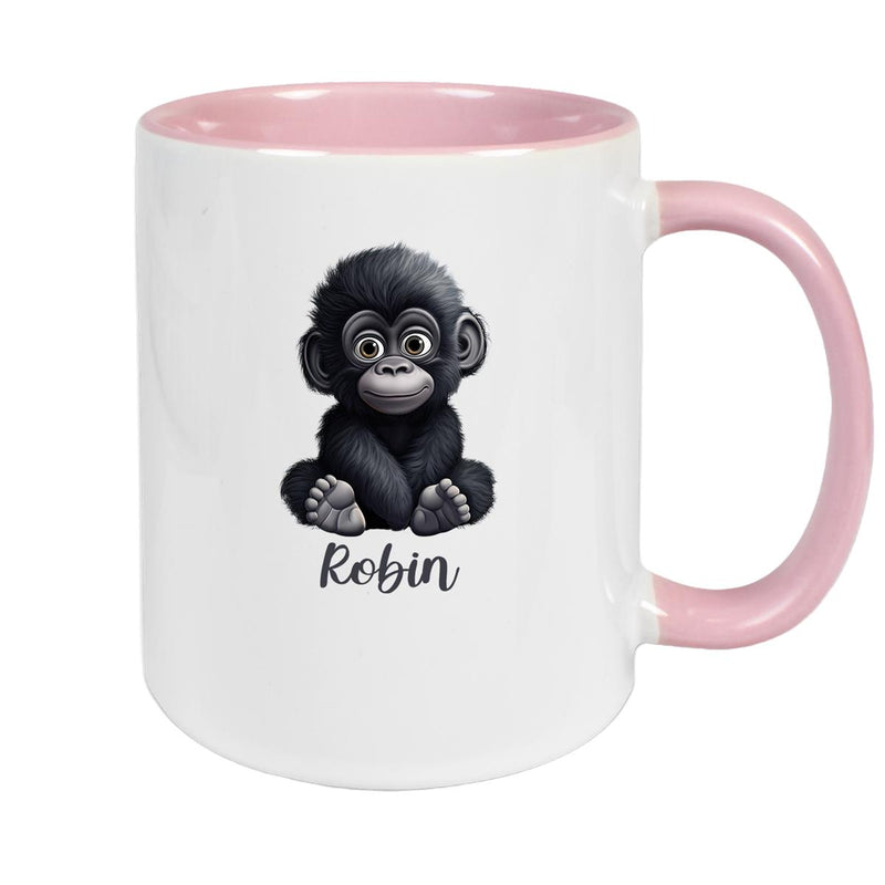 Tasse Wunschname Gorilla 1 Keramik Kinderbecher versch. Farben