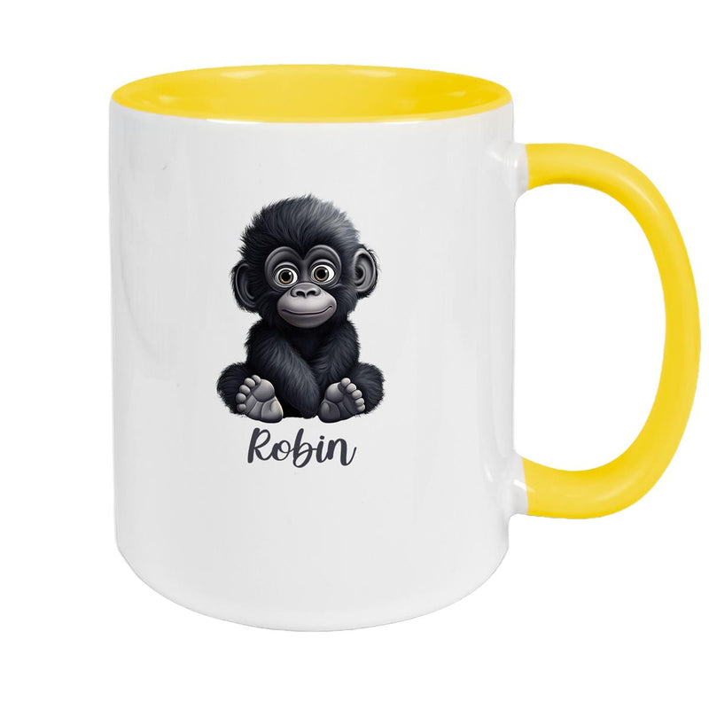 Tasse Wunschname Gorilla 1 Keramik Kinderbecher versch. Farben