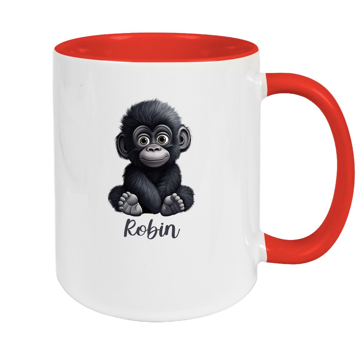 Tasse Wunschname Gorilla 1 Keramik Kinderbecher versch. Farben