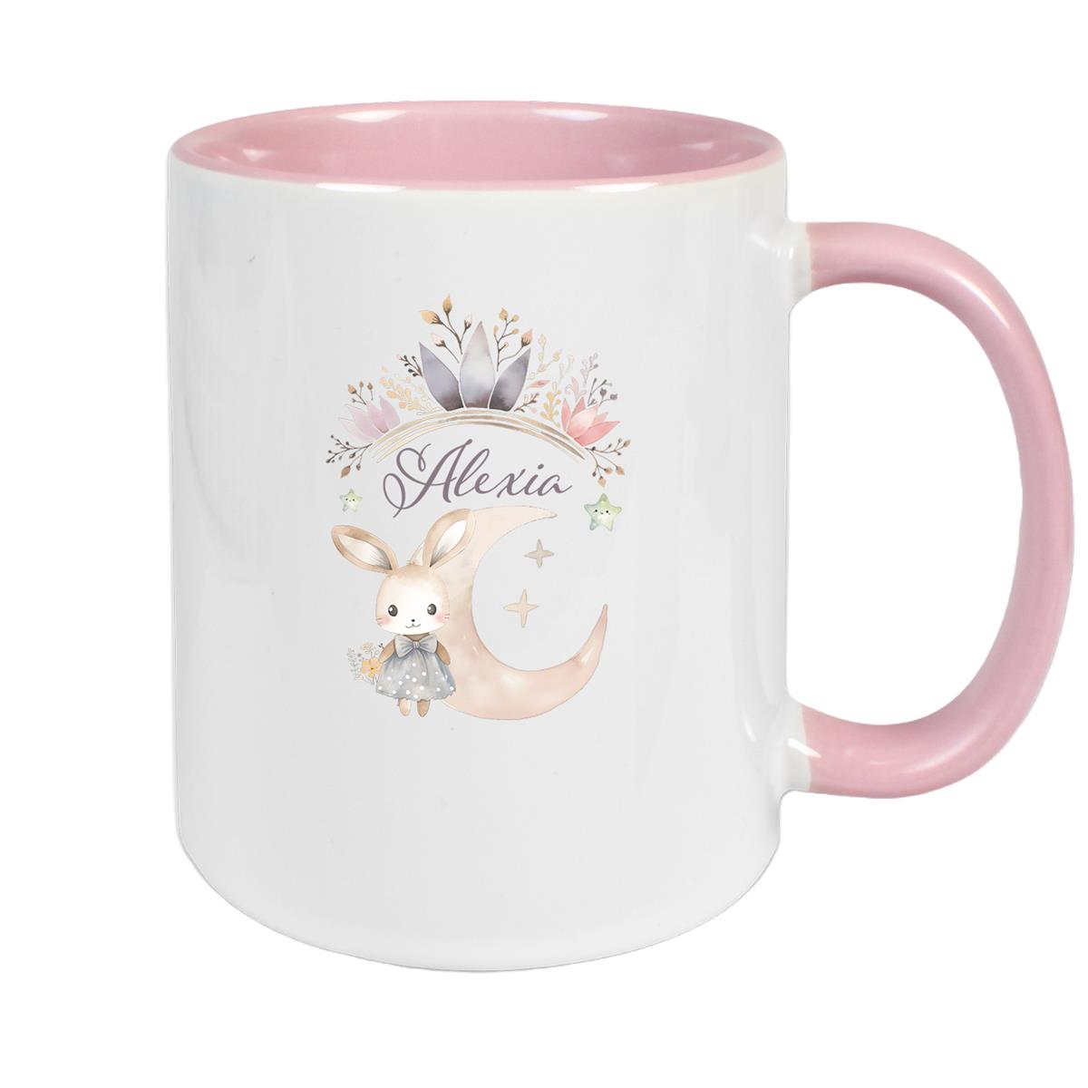 Tasse Hase Wunschname Keramik Kinderbecher Personalisiert versch. Farben