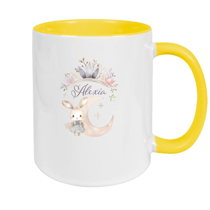 Tasse Hase Wunschname Keramik Kinderbecher Personalisiert versch. Farben
