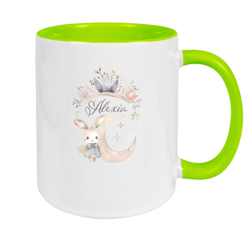 Tasse Hase Wunschname Keramik Kinderbecher Personalisiert versch. Farben