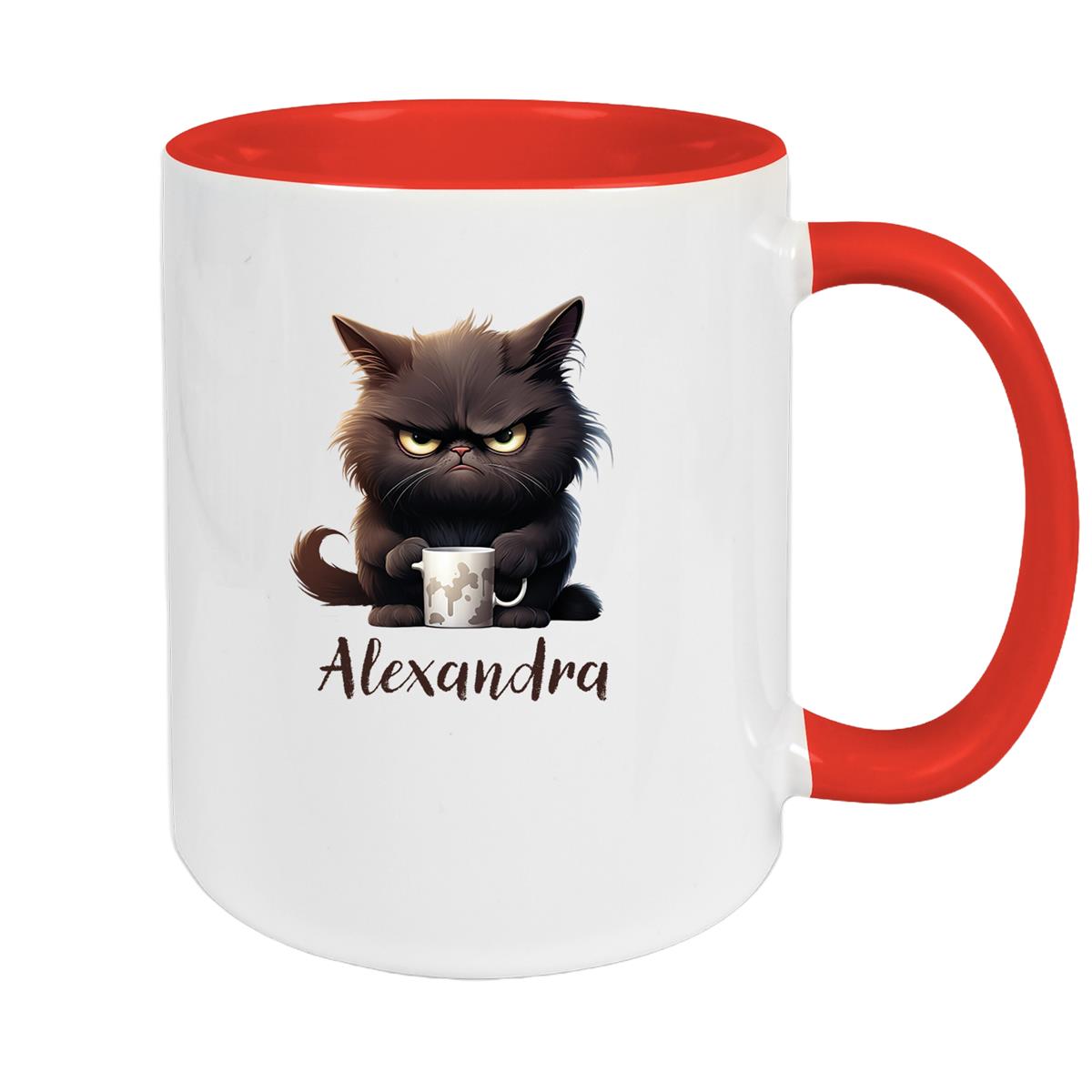 Tasse Katze Grumpy 1 Wunschname Keramik Kinderbecher personalisiert versch. Farben