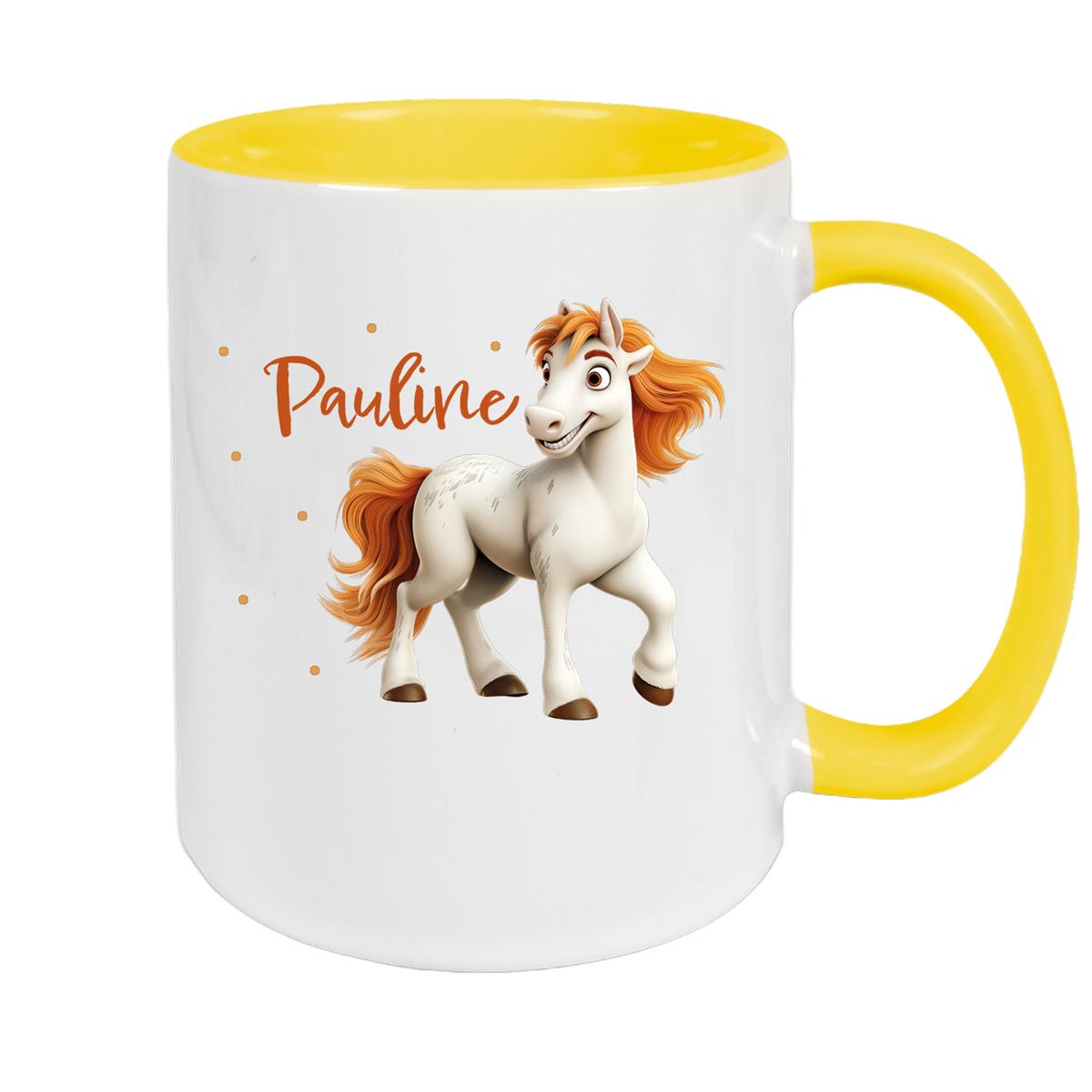 Tasse Pferd 1 Wunschname Keramik Kinderbecher personalisiert versch. Farben