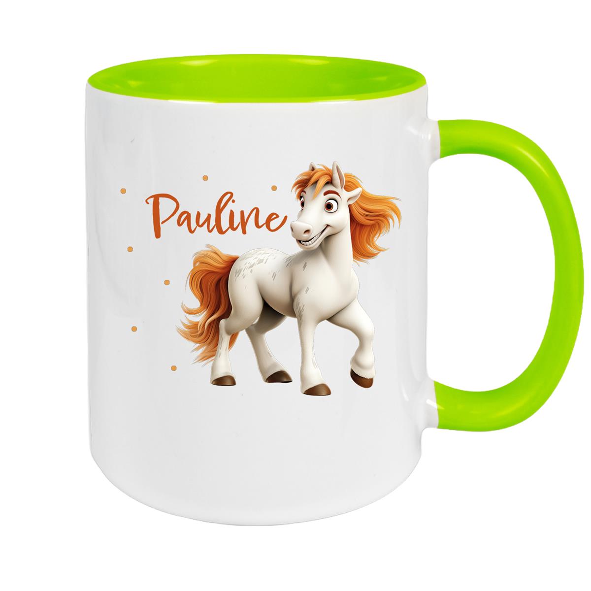 Tasse Pferd 1 Wunschname Keramik Kinderbecher personalisiert versch. Farben