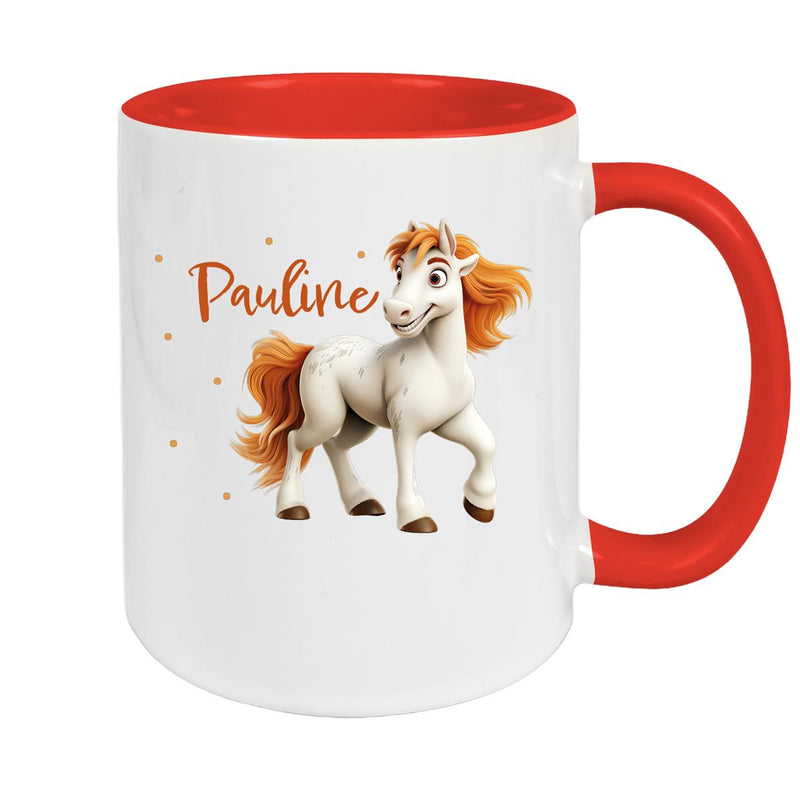 Tasse Pferd 1 Wunschname Keramik Kinderbecher personalisiert versch. Farben