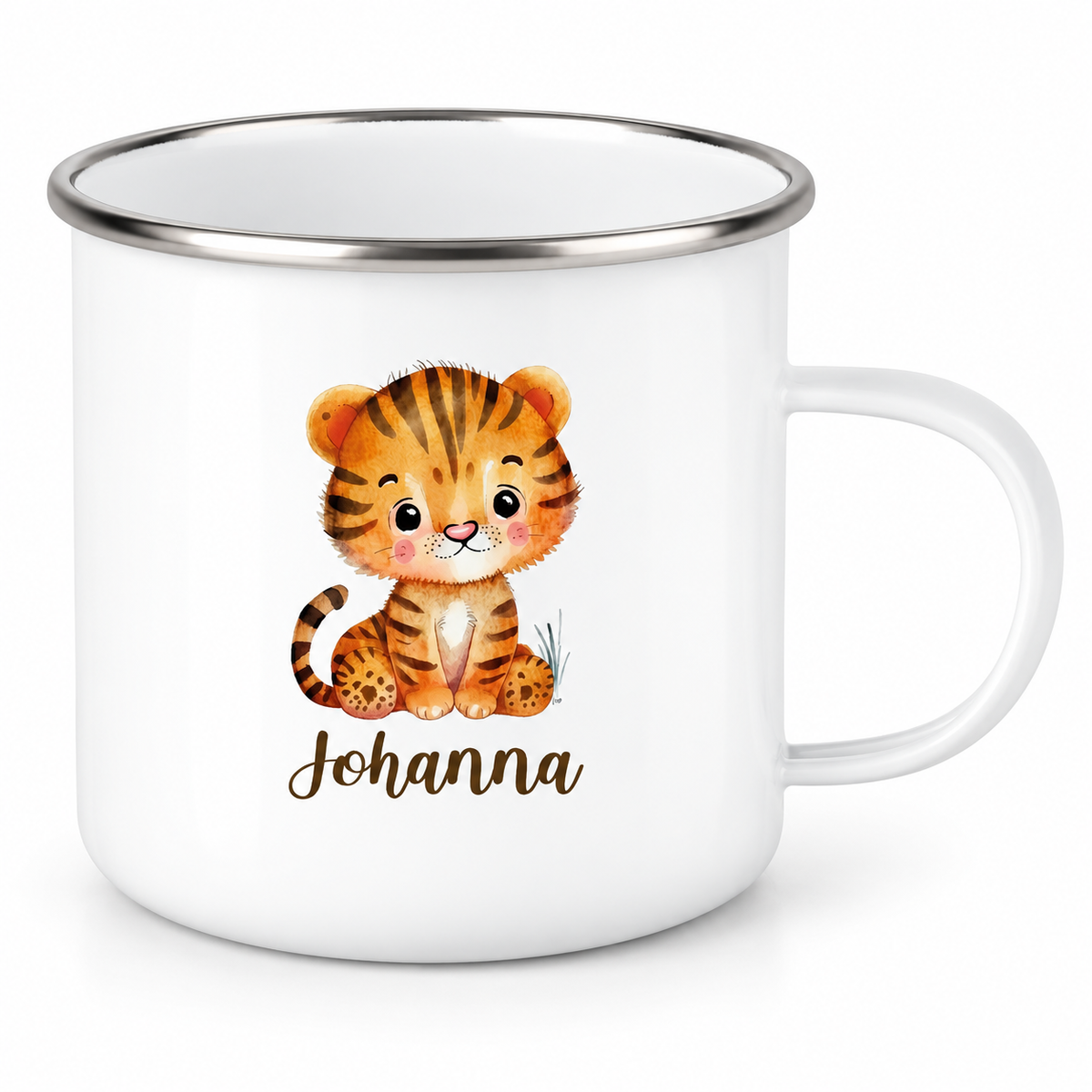 Tasse Wunschname Tiger 1 Emaille Kinderbecher