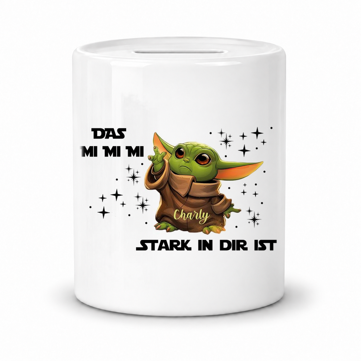 Spardose Baby-Yoda 1 Wunschname personalisiert