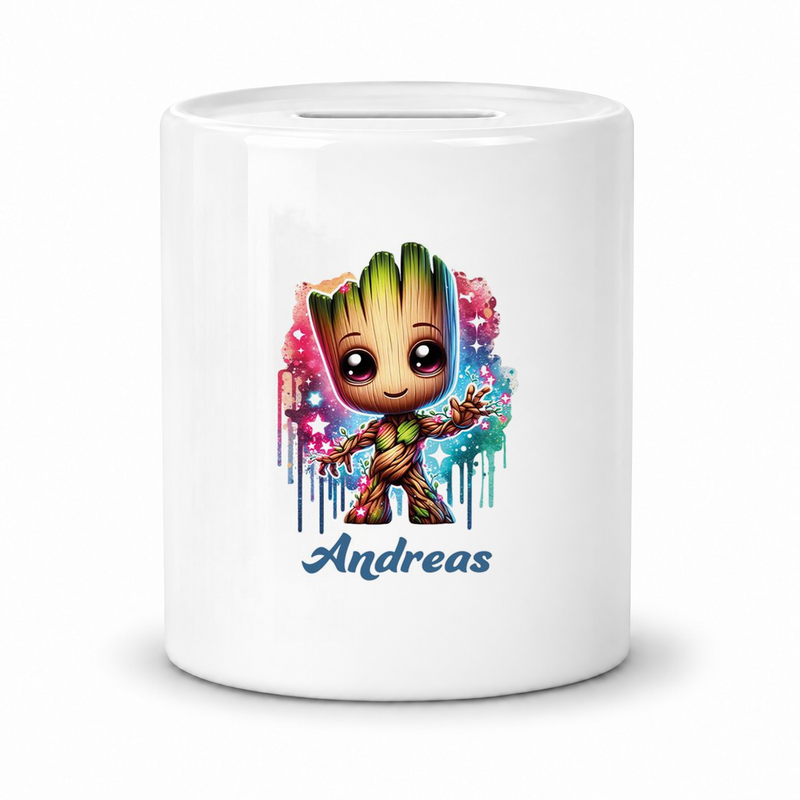 Spardose mit Wunschname Baby-Groot 2 personalisiert