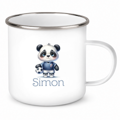 Tasse Fußball 17 Wunschname Emaille Kinderbecher personalisiert