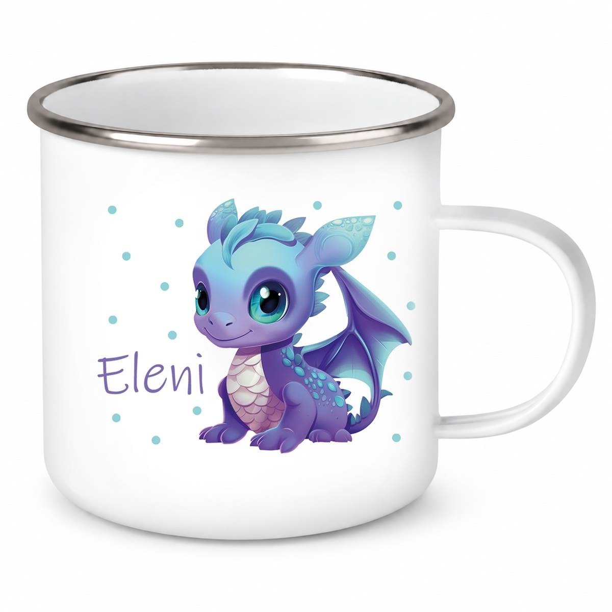 Tasse Wunschname Drache 1 Emaille Kinderbecher