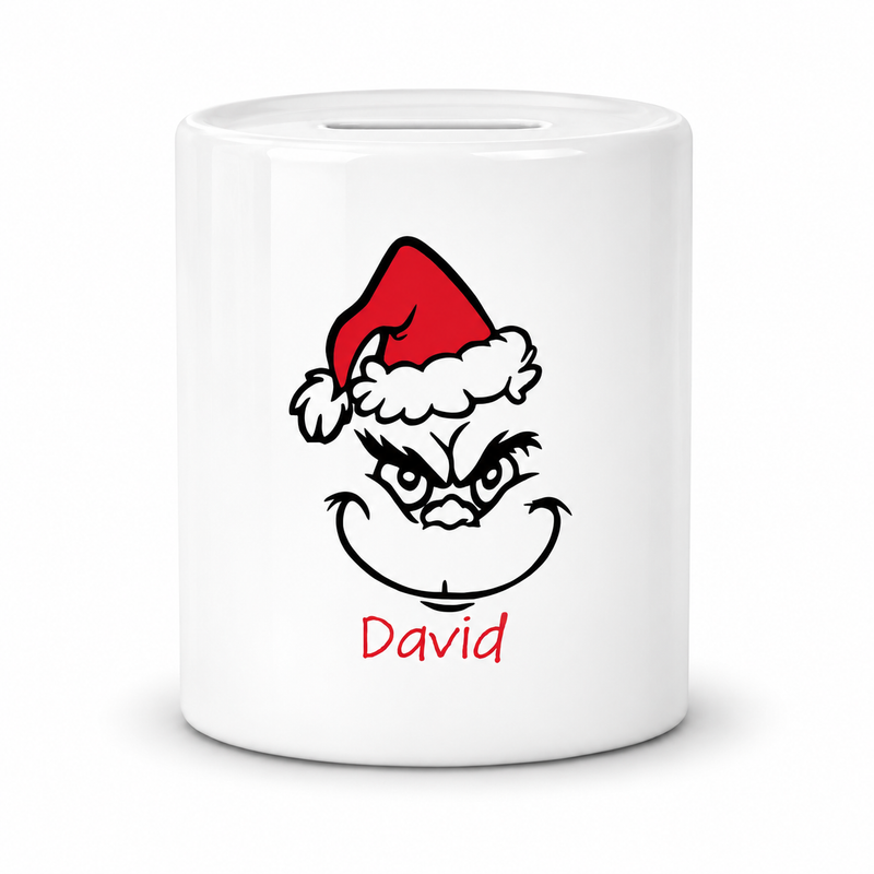 Spardose mit Wunschname Weihnachten Grinch 11 personalisiert