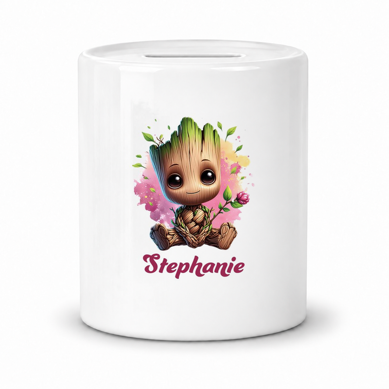 Spardose mit Wunschname Baby-Groot 3 personalisiert