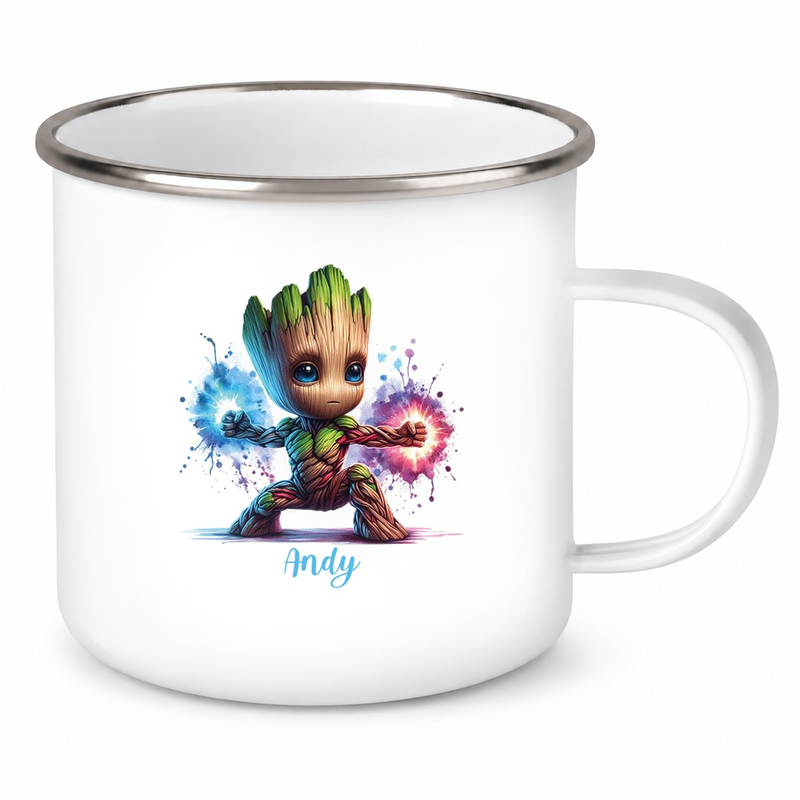 Tasse Wunschname Baby-Groot 8 Emaille Kinderbecher personalisiert