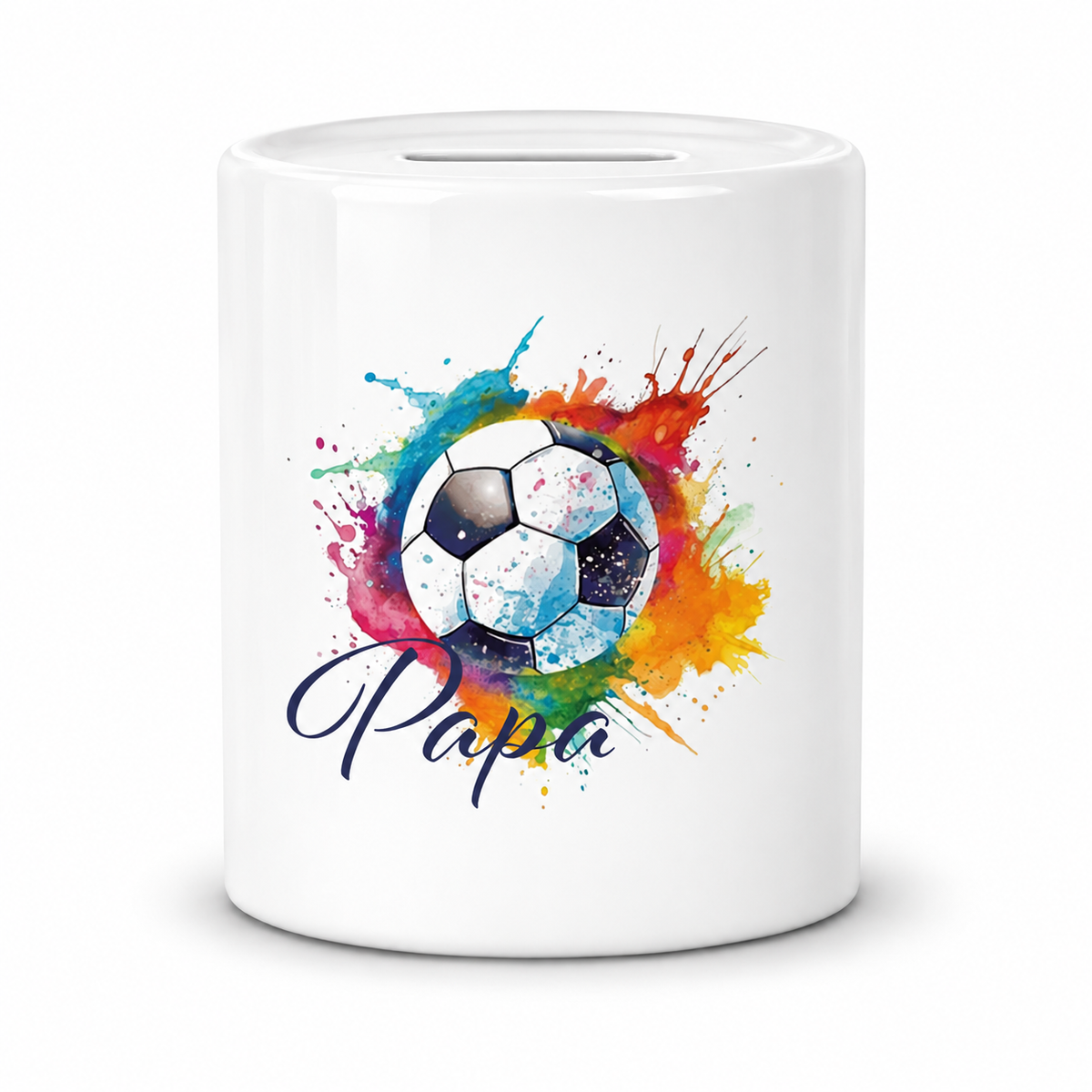 Spardose mit Wunschname Fußball  20 personalisiert
