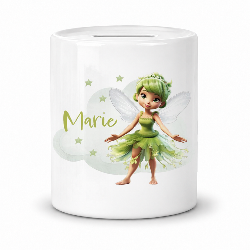 Spardose mit Wunschname Fee 3 personalisiert