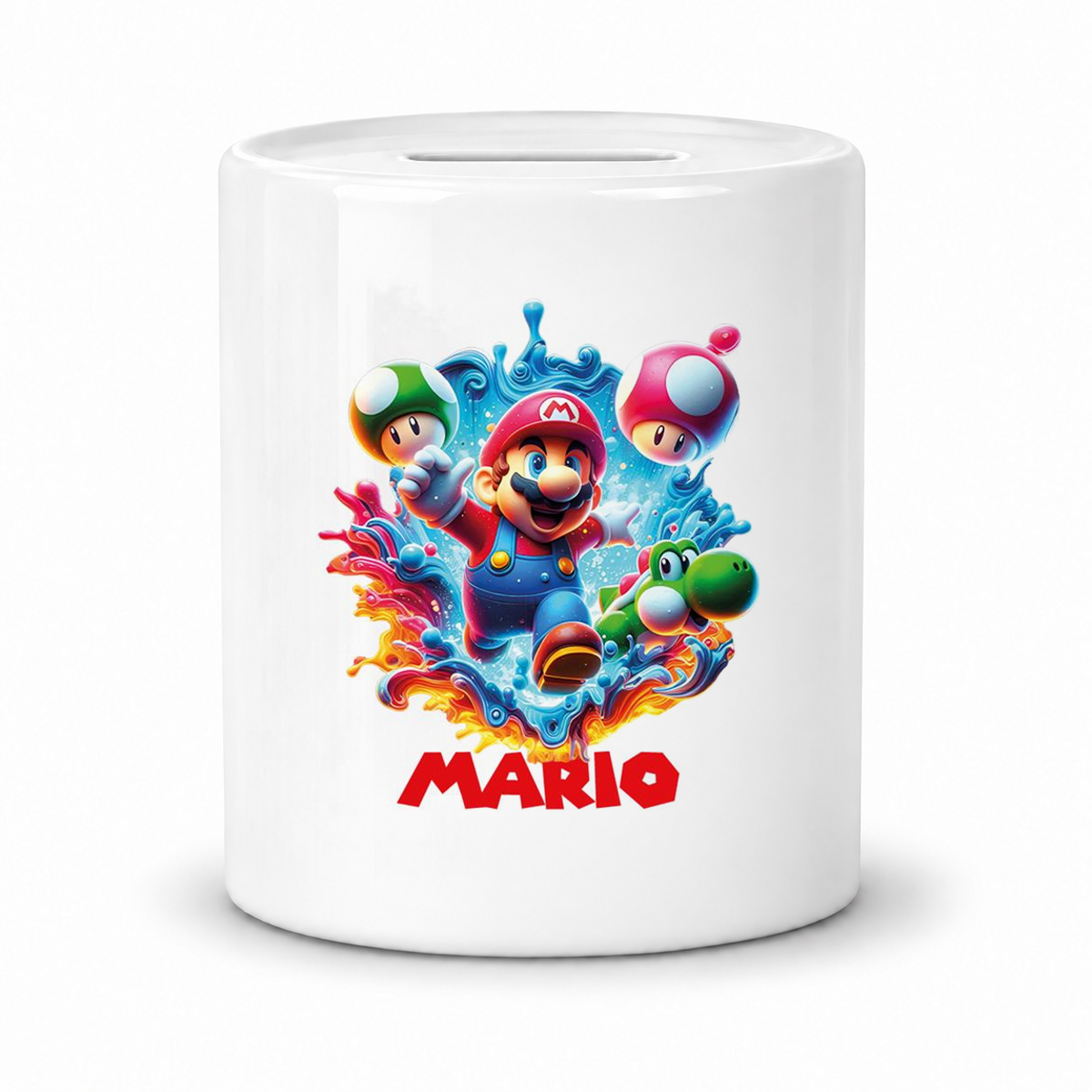 MUCKKI-PRO:96b6685b5020acc75ef206b35d6951eb5ea85d362b5cc22361d0b4a3d639b70f:Spardose Super Mario 8 Wunschname personalisiert