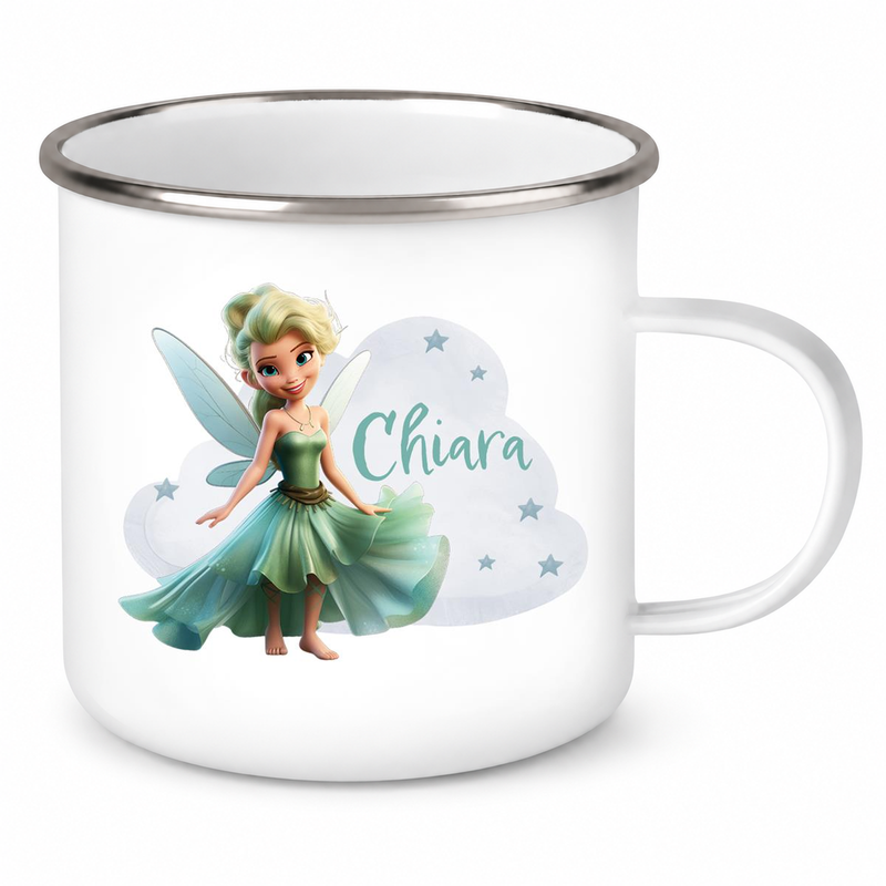 Tasse Fee 5 Wunschname Emaille Kinderbecher personalisiert