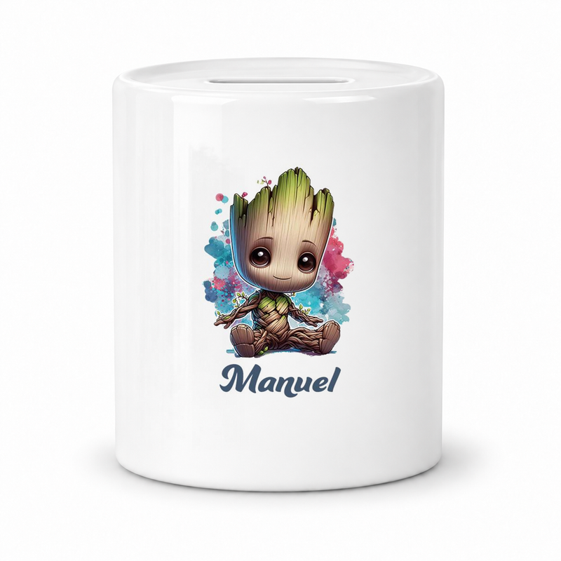 Spardose mit Wunschname Baby-Groot 1 personalisiert