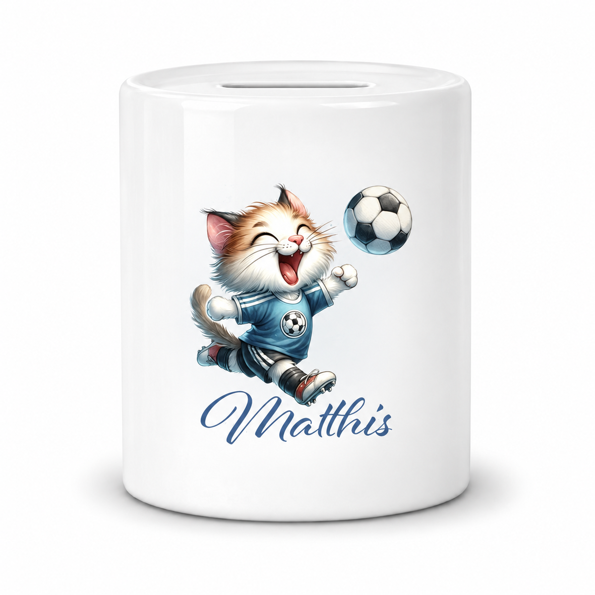 Spardose mit Wunschname Fußball  18 personalisiert