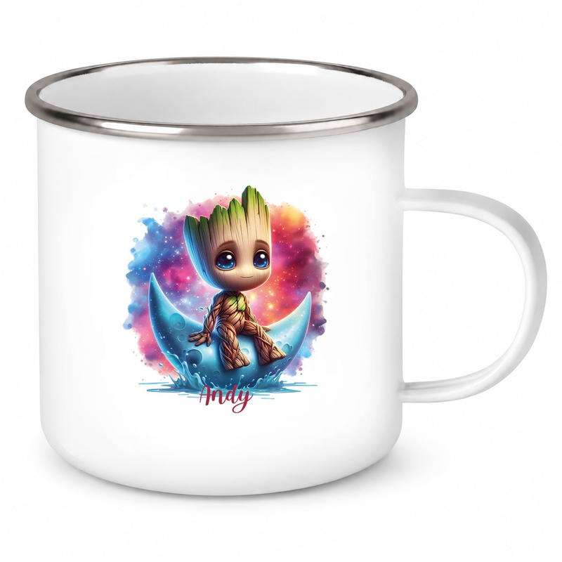 Tasse Wunschname Baby-Groot 7 Emaille Kinderbecher personalisiert