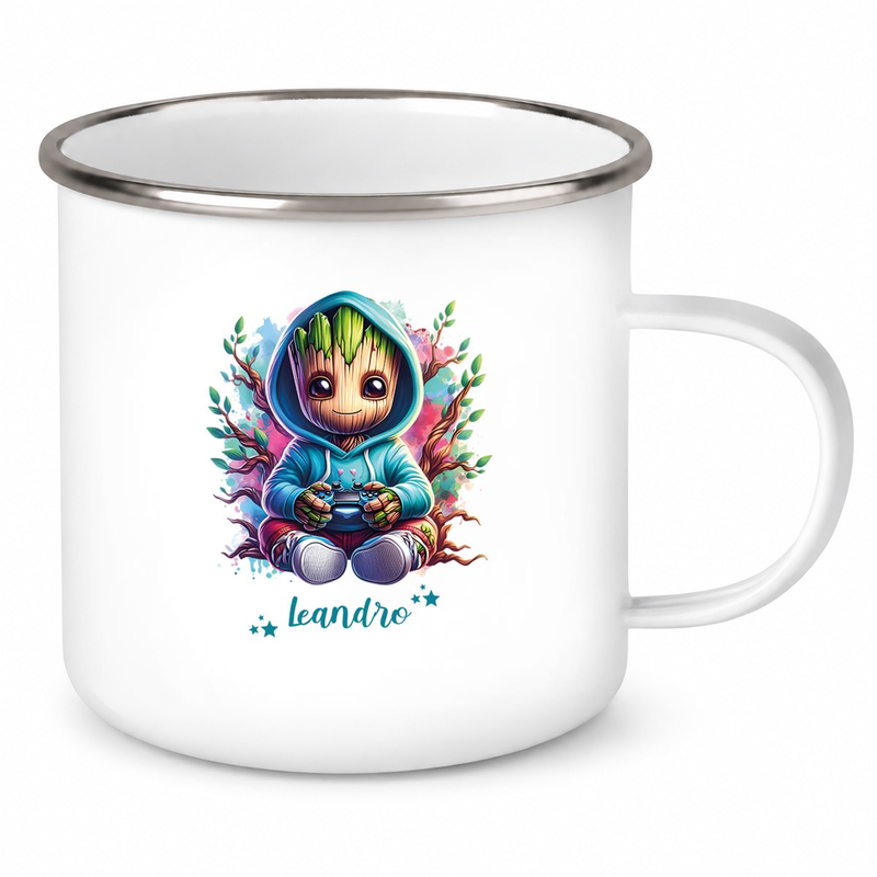Tasse Wunschname Baby-Groot 6 Emaille Kinderbecher personalisiert