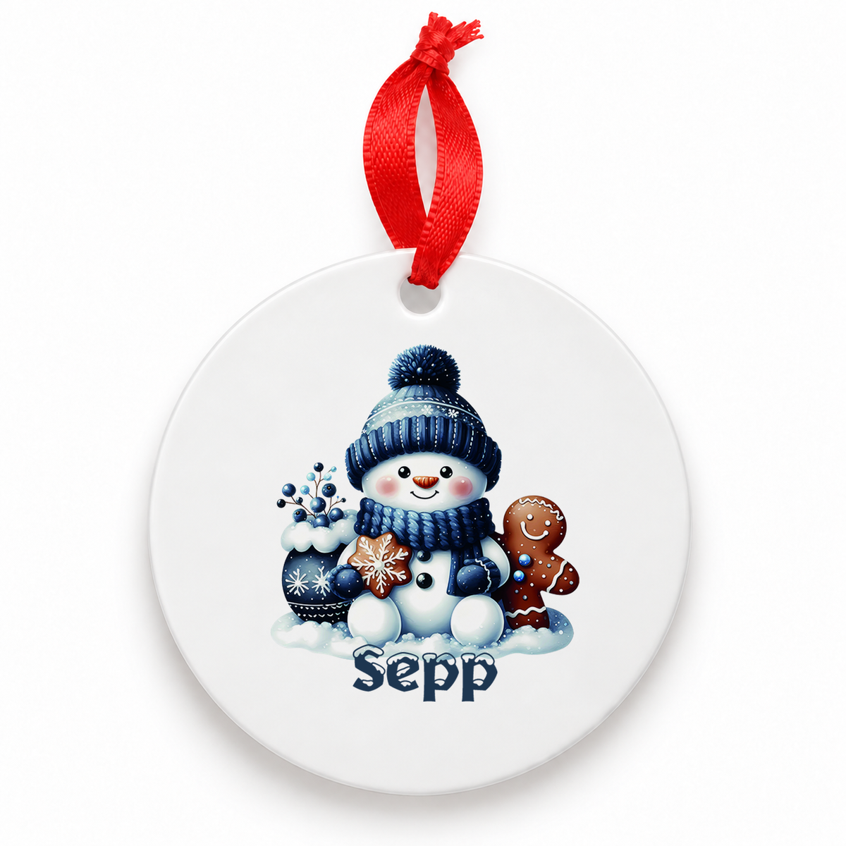 MUCKKI-PRO:b611f65b5ff3a2e3520ffe9af4c0d8d03f55bff8d61e1cf46811d111306a1f35:Weihnachtsanhänger personalisiert Schneemann 4 mit Wunschnamen – Rund, Stern, Herz oder Glocke