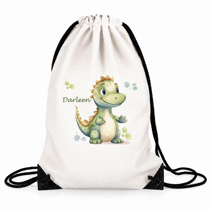 Turnbeutel Dino 1 mit Wunschname personalisiert