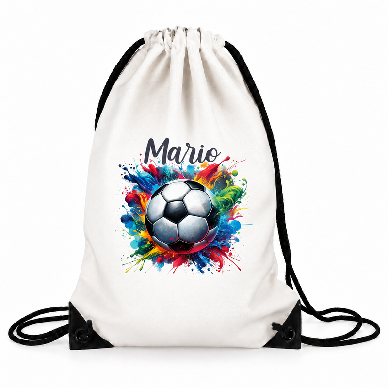 Turnbeutel Fußball 12 mit Wunschname personalisiert