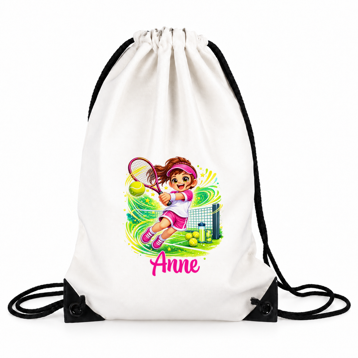 Turnbeutel Tennis 2 mit Wunschname personalisiert