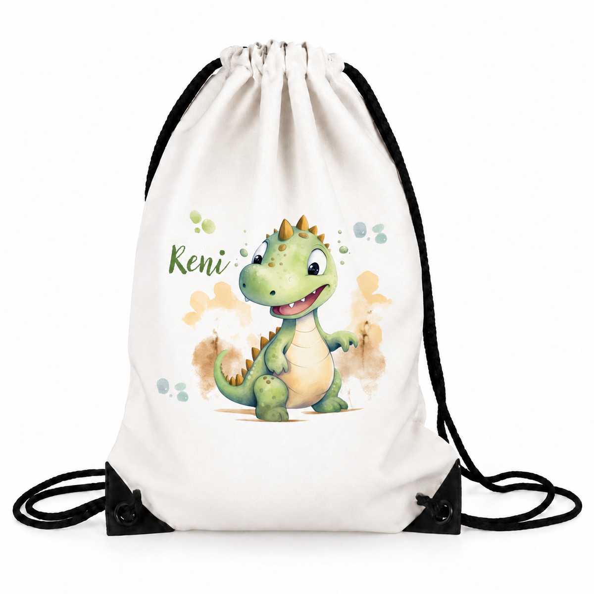 Turnbeutel Dino 3 mit Wunschname personalisiert